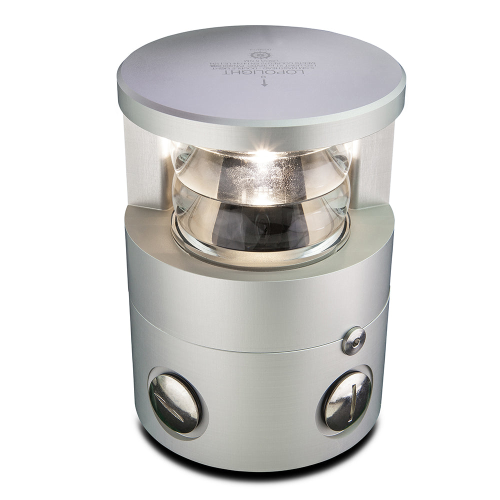 Lopolight Series 300038 Double Stacked Masthead Light 5NM Horizontal Mount White Silver Housing 300038