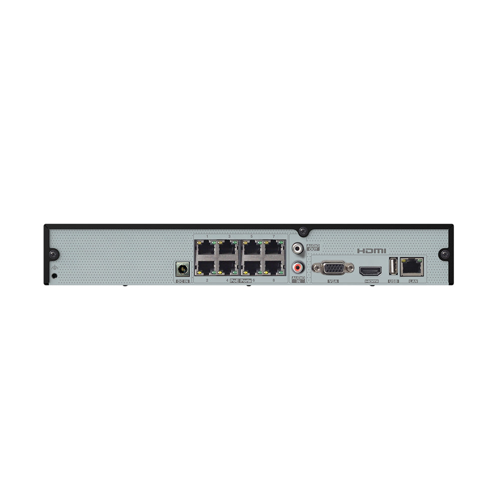 Speco 8 Channel 4K Recorder wSmart Analytics  8 BuiltIn POE Ports N8NRM2TB